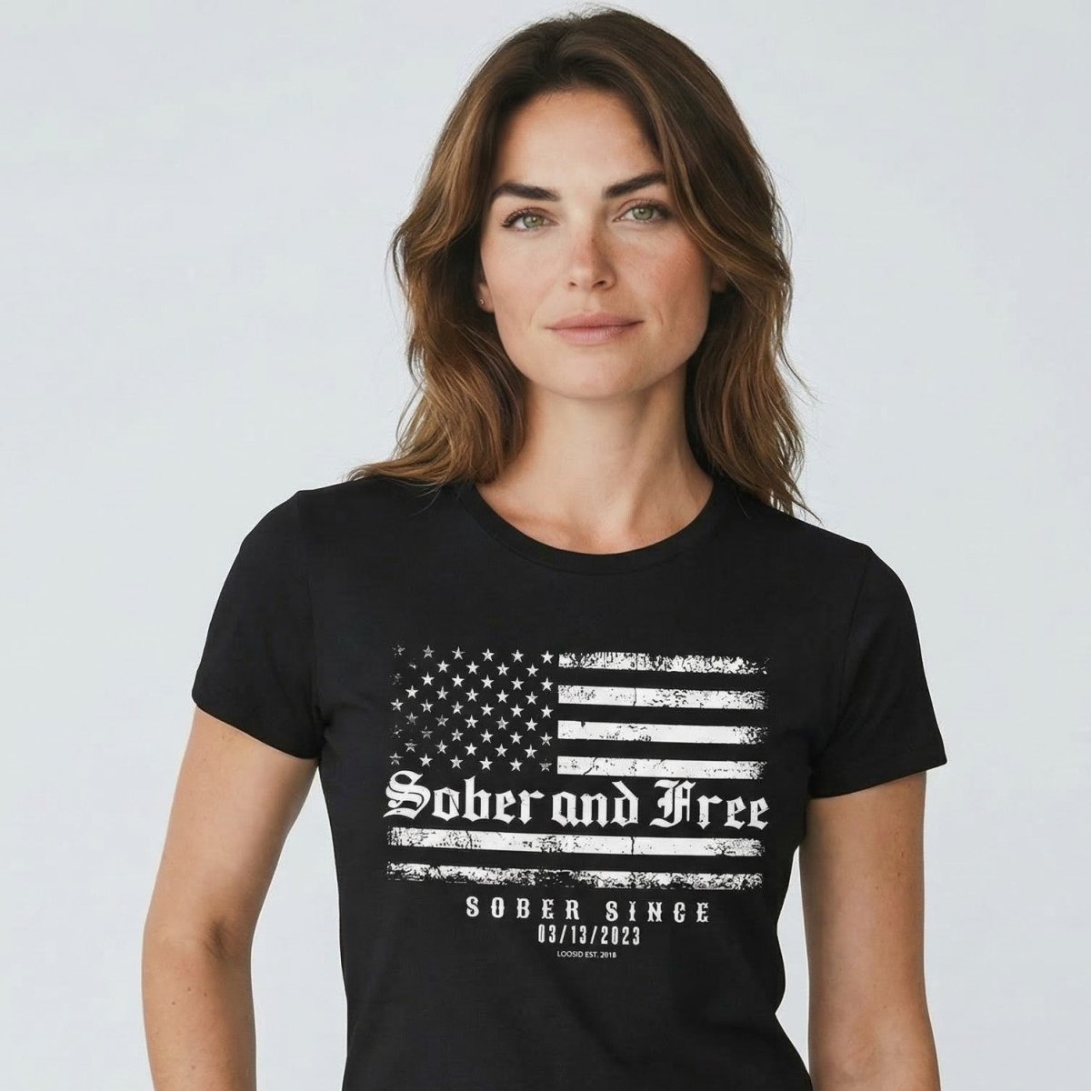 Sober and Free T-shirt with Custom Sobriety Date