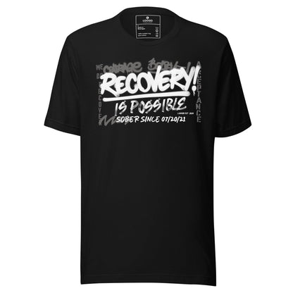 Sober T Shirt | Women's Recovery Is Possible Tee with Personalized Sobriety Date