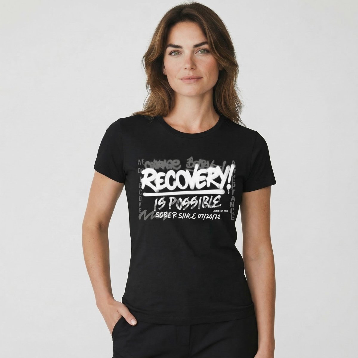 Recovery Is Possible Sober T Shirt graphic detail (view 4)