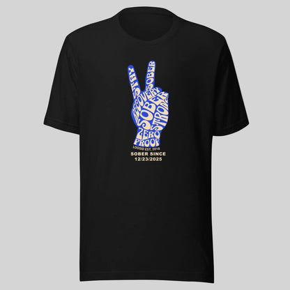 Peace & Sober Sober T Shirt flat lay styled image (view 3)