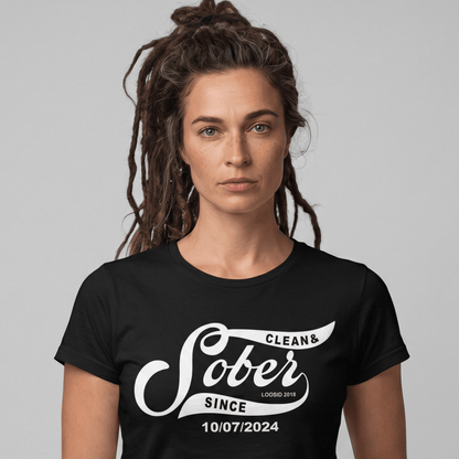 Sober T Shirt | Women’s Sober Since Top with Personalized Date