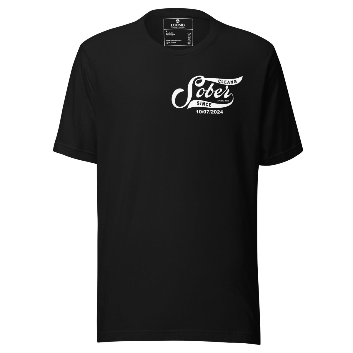 Sober Since Sober T Shirt flat lay styled image (view 3)