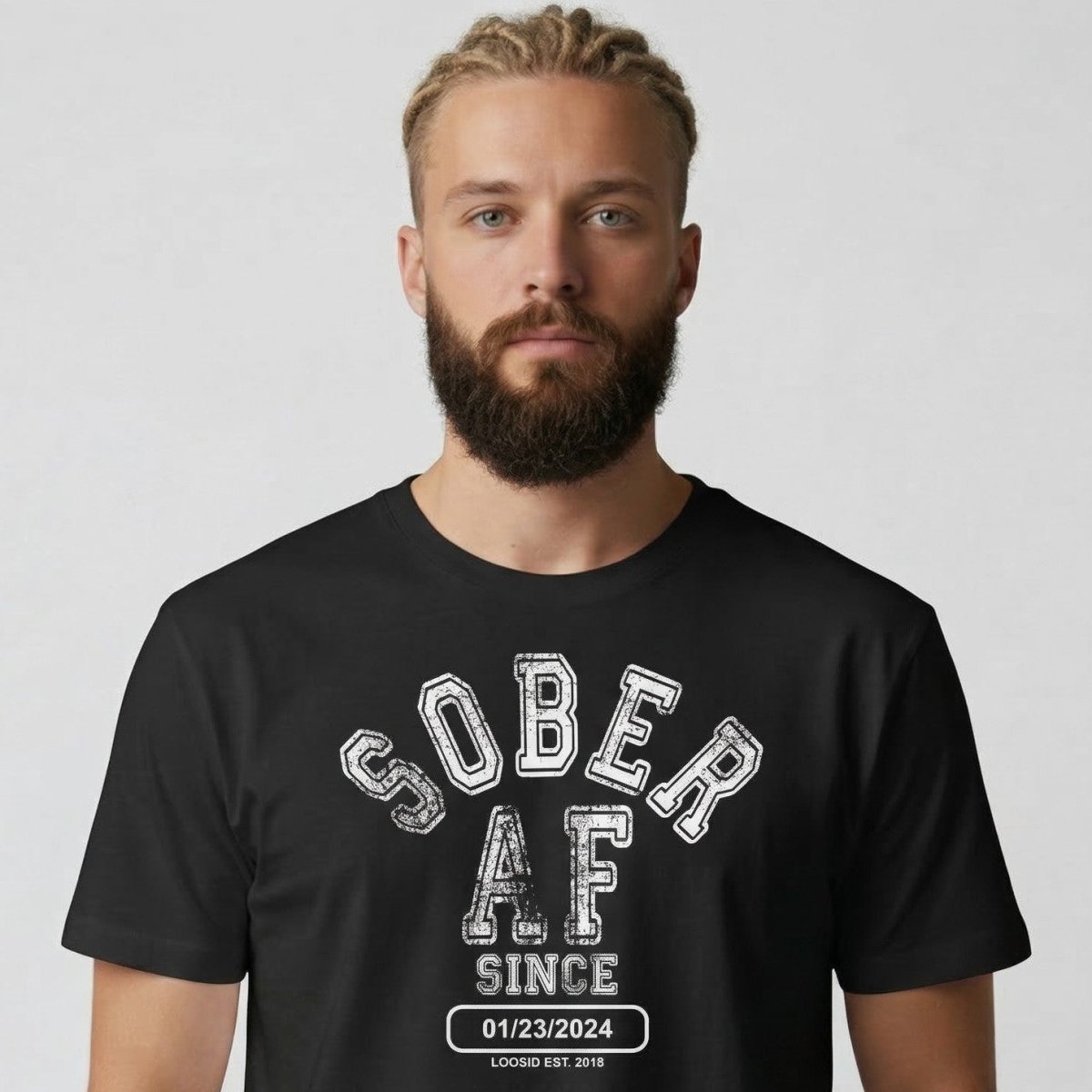Sober AF Since T-shirt with Custom Sobriety Date