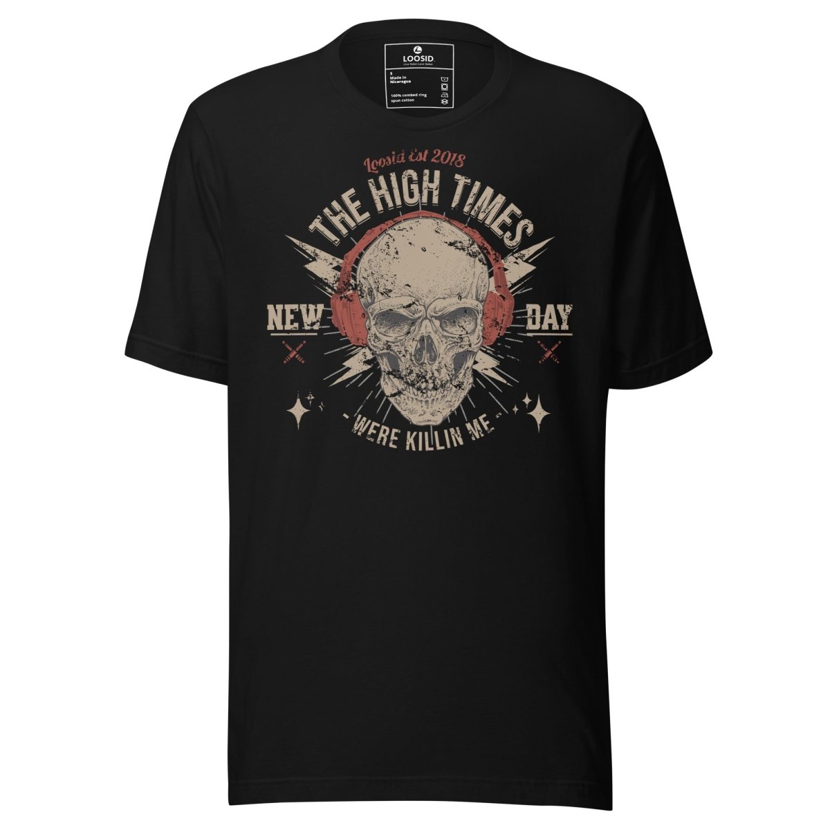 High Times Sober T Shirt flat lay styled image (view 3)