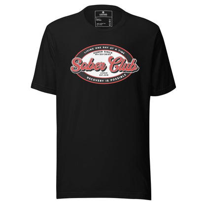 Sober Club Badge Sober T Shirt back view (view 17)