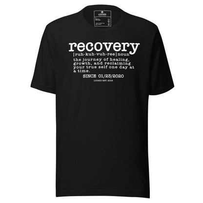 Recovery definition men Sober T Shirt flat lay styled image (view 3)