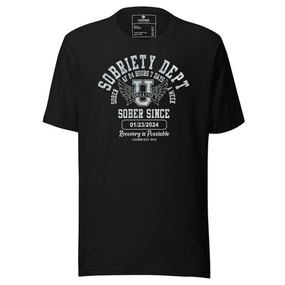 Sobriety Dept Sober T Shirt lifestyle view (view 5)