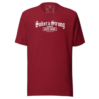 Sober T Shirt | Men’s Old School Tee with Personalized Sobriety Date