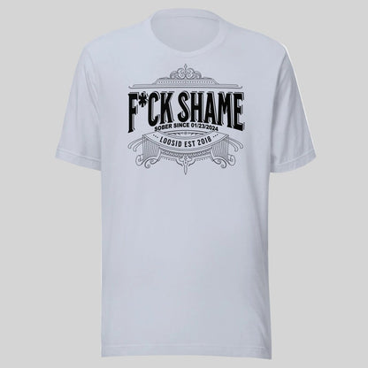 F*ck Shame Sober T Shirt close-up view (view 12)