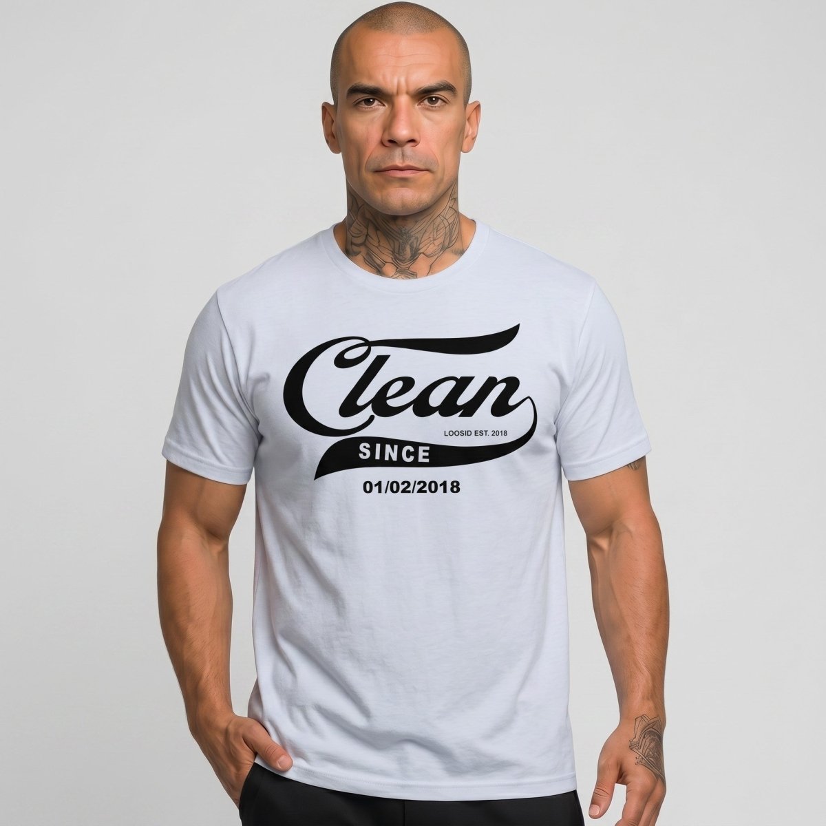 Clean Since Tee with Personalized Sobriety Date | Sober T Shirt