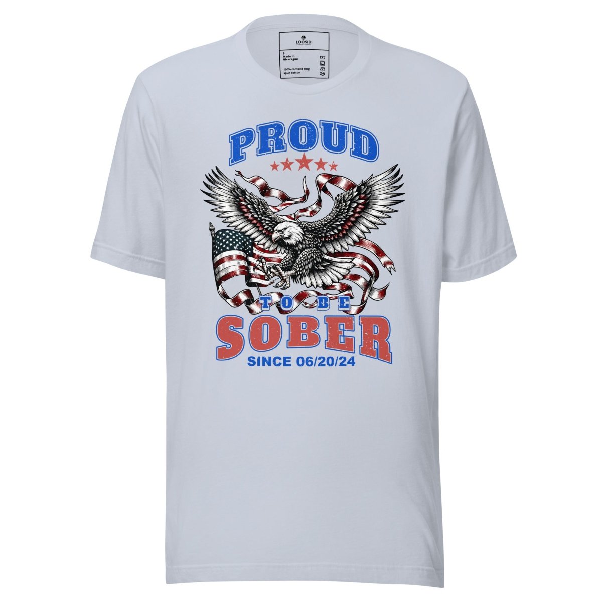 Proud To Be Sober Sober T Shirt flat lay styled image (view 23)