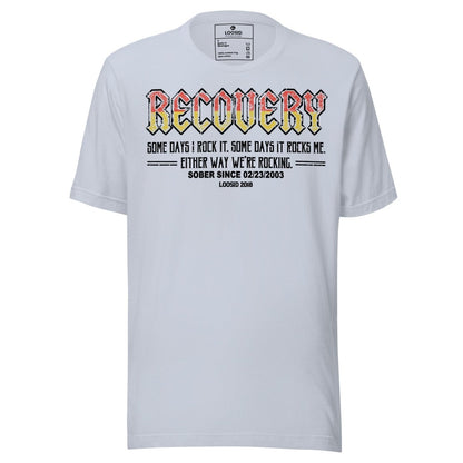 Recovery Rock Sober T Shirt close-up view (view 12)