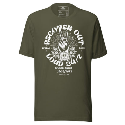 Recover Out Loud Sober T Shirt lifestyle view (view 5)