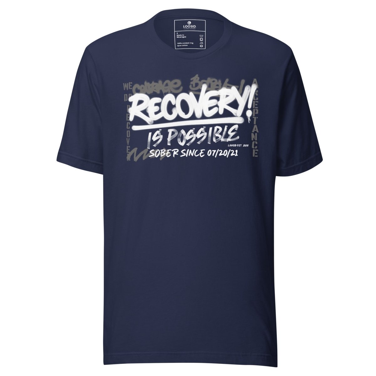 Sober T Shirt | Women's Recovery Is Possible Tee with Personalized Sobriety Date