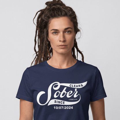 Sober T Shirt | Women’s Sober Since Top with Personalized Date