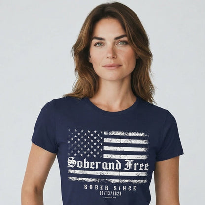 Sober and Free Sober T Shirt close-up view (view 22)