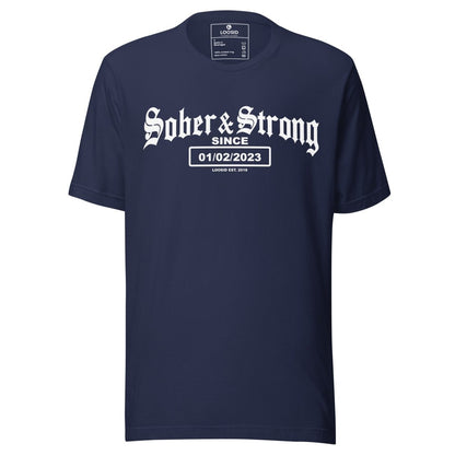 Sober & Strong Sober T Shirt close-up view (view 2)