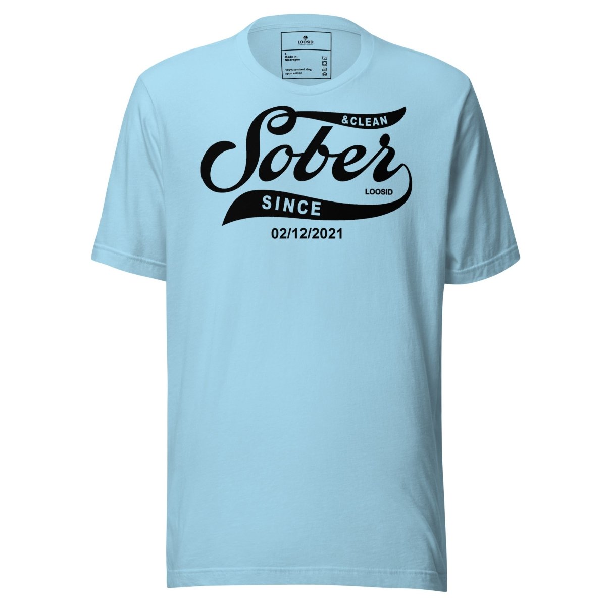 Mens Sober Since T-Shirt w/ Personalized Sobriety Date