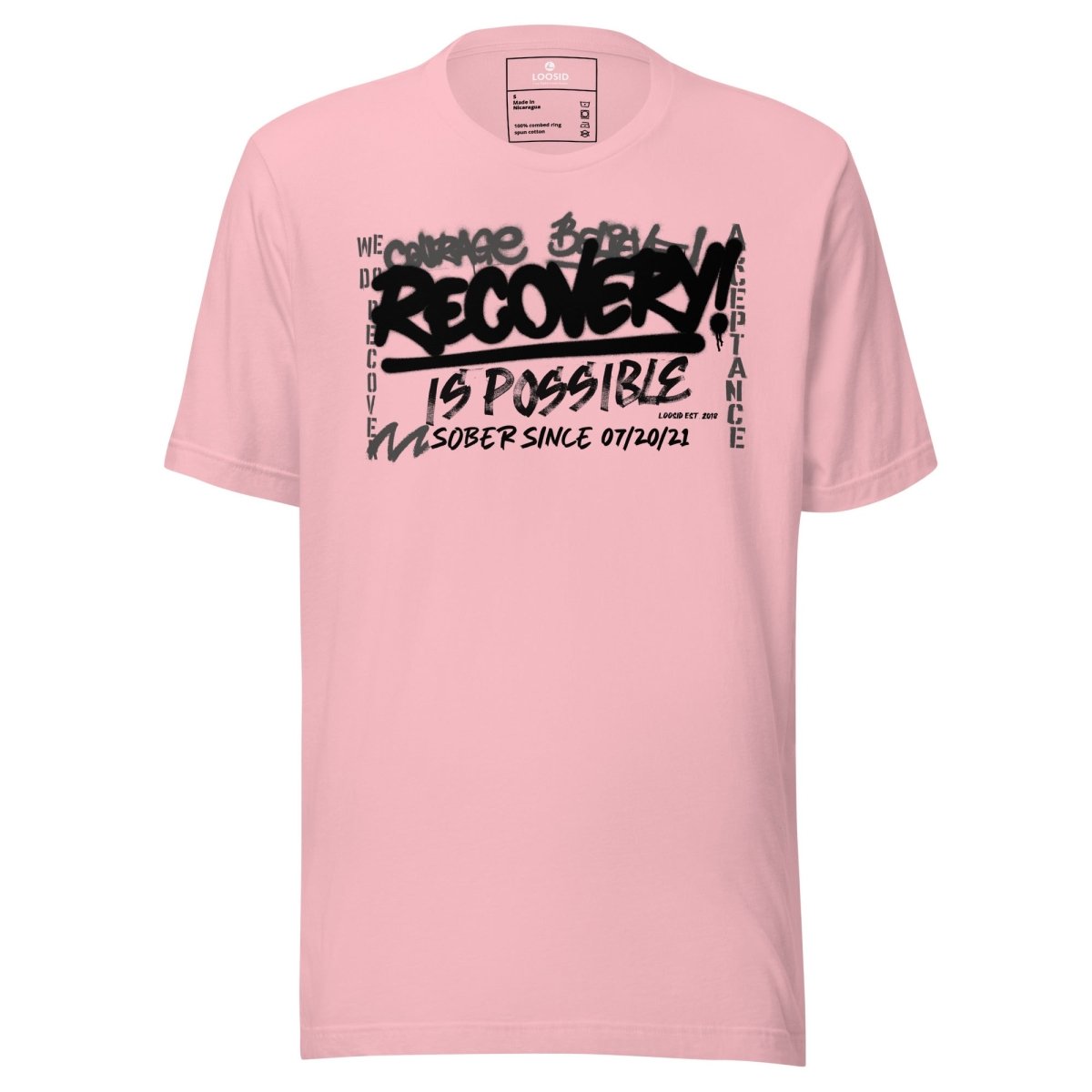 Sober T Shirt | Women's Recovery Is Possible Tee with Personalized Sobriety Date