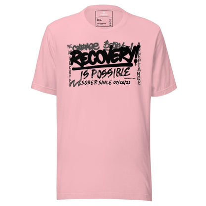 Sober T Shirt | Women's Recovery Is Possible Tee with Personalized Sobriety Date