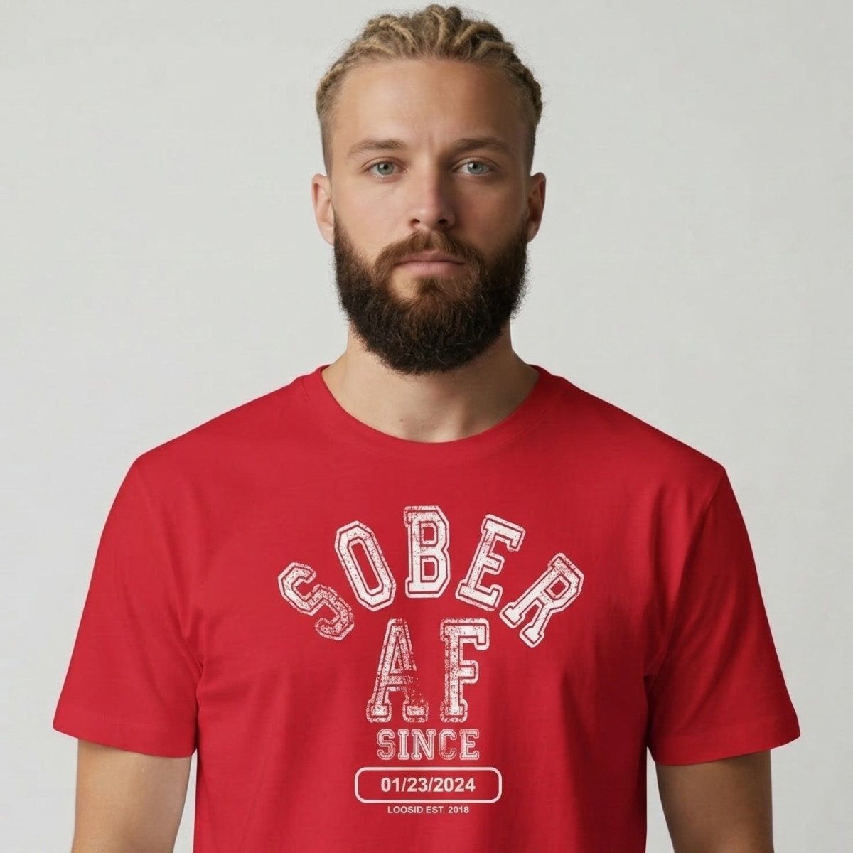 Sober AF Since T-shirt with Custom Sobriety Date