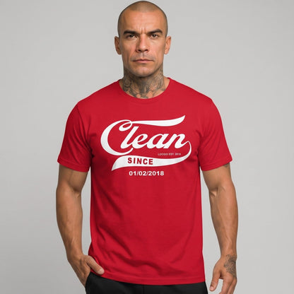 Clean Since Tee with Personalized Sobriety Date | Sober T Shirt