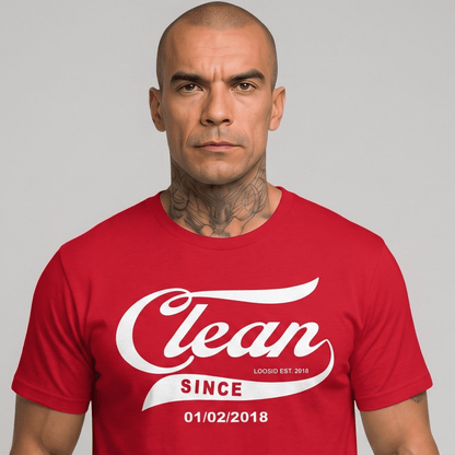 Clean Since Tee with Personalized Sobriety Date | Sober T Shirt