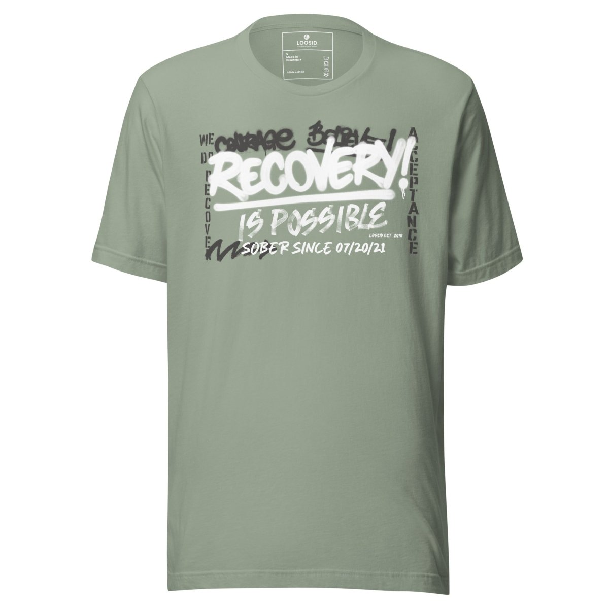 Sober T Shirt | Women's Recovery Is Possible Tee with Personalized Sobriety Date