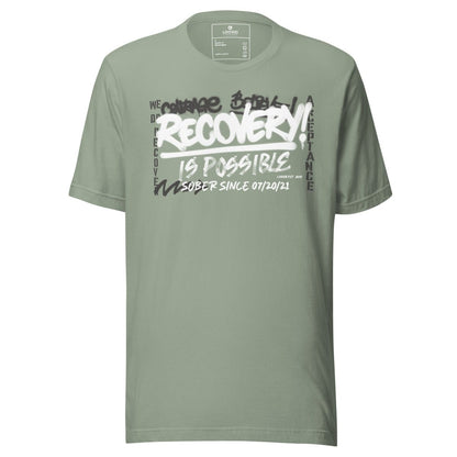 Sober T Shirt | Women's Recovery Is Possible Tee with Personalized Sobriety Date