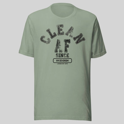 Clean AF Since Clean Sober T Shirt graphic detail (view 14)