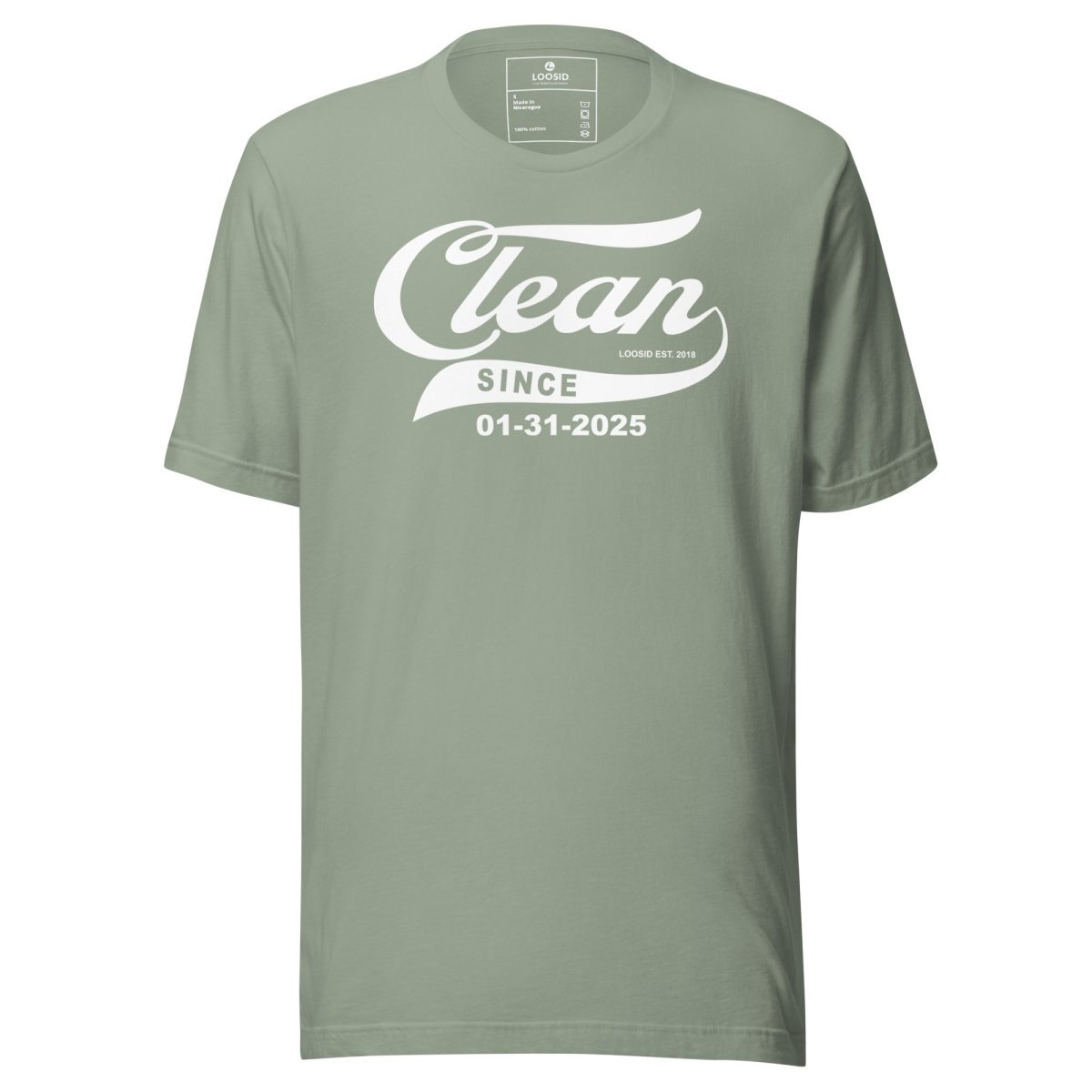 Clean Since Sober T Shirt fit detail (view 19)