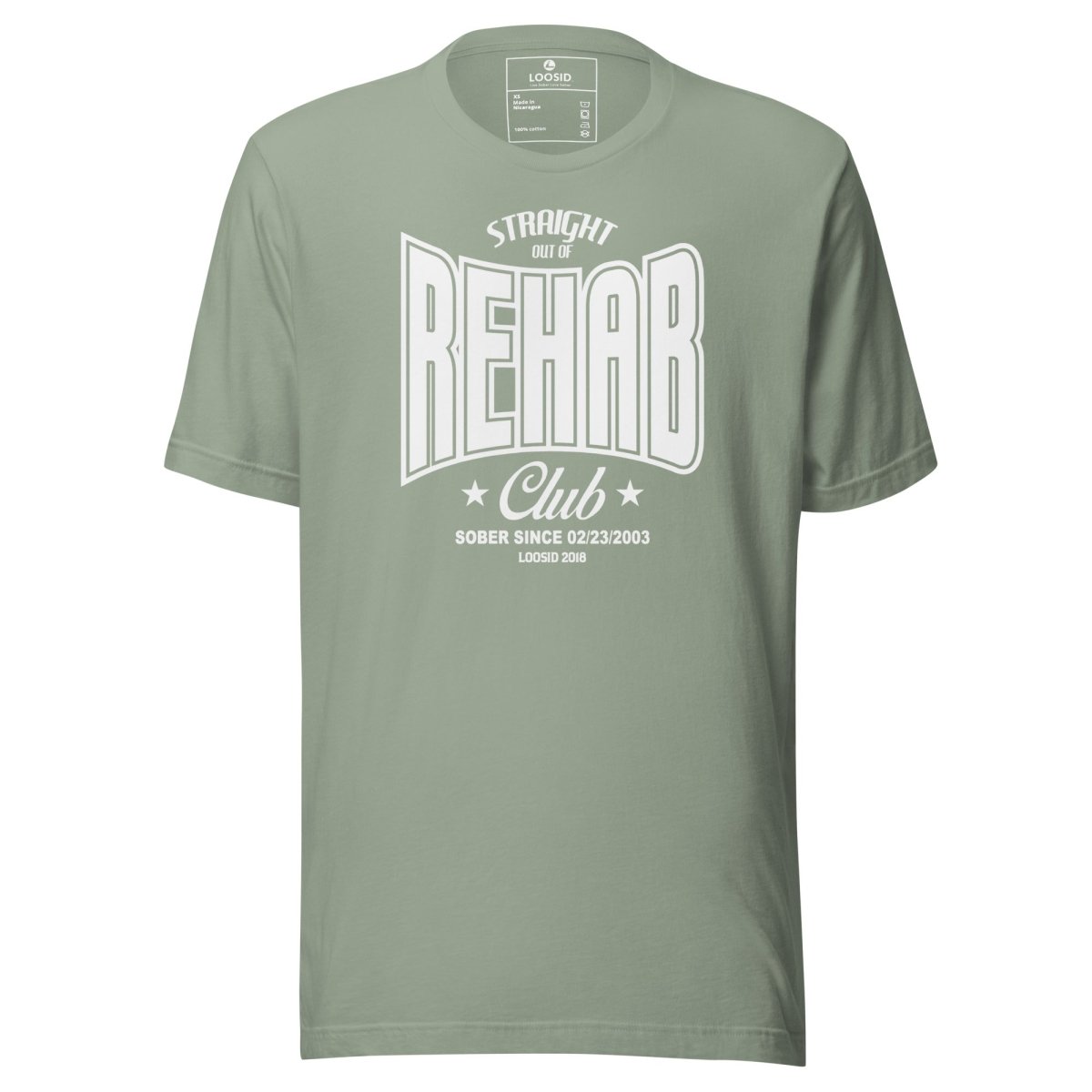 Rehab Sober T Shirt flat lay styled image (view 23)
