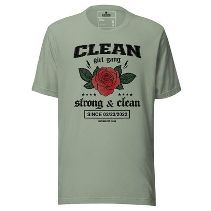 Clean Girl Gang Strong & Clean Sober T Shirt back view (view 17)