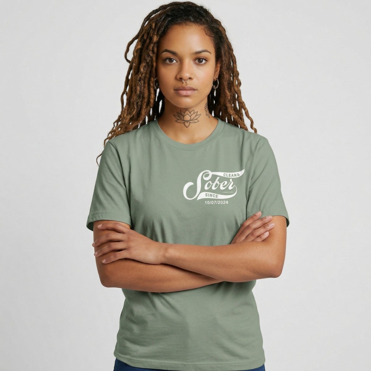 Sober Since Sober T Shirt back view (view 17)