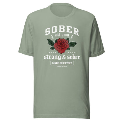 SOBER Girl Gang Strong & Sober Sober T Shirt back view (view 27)