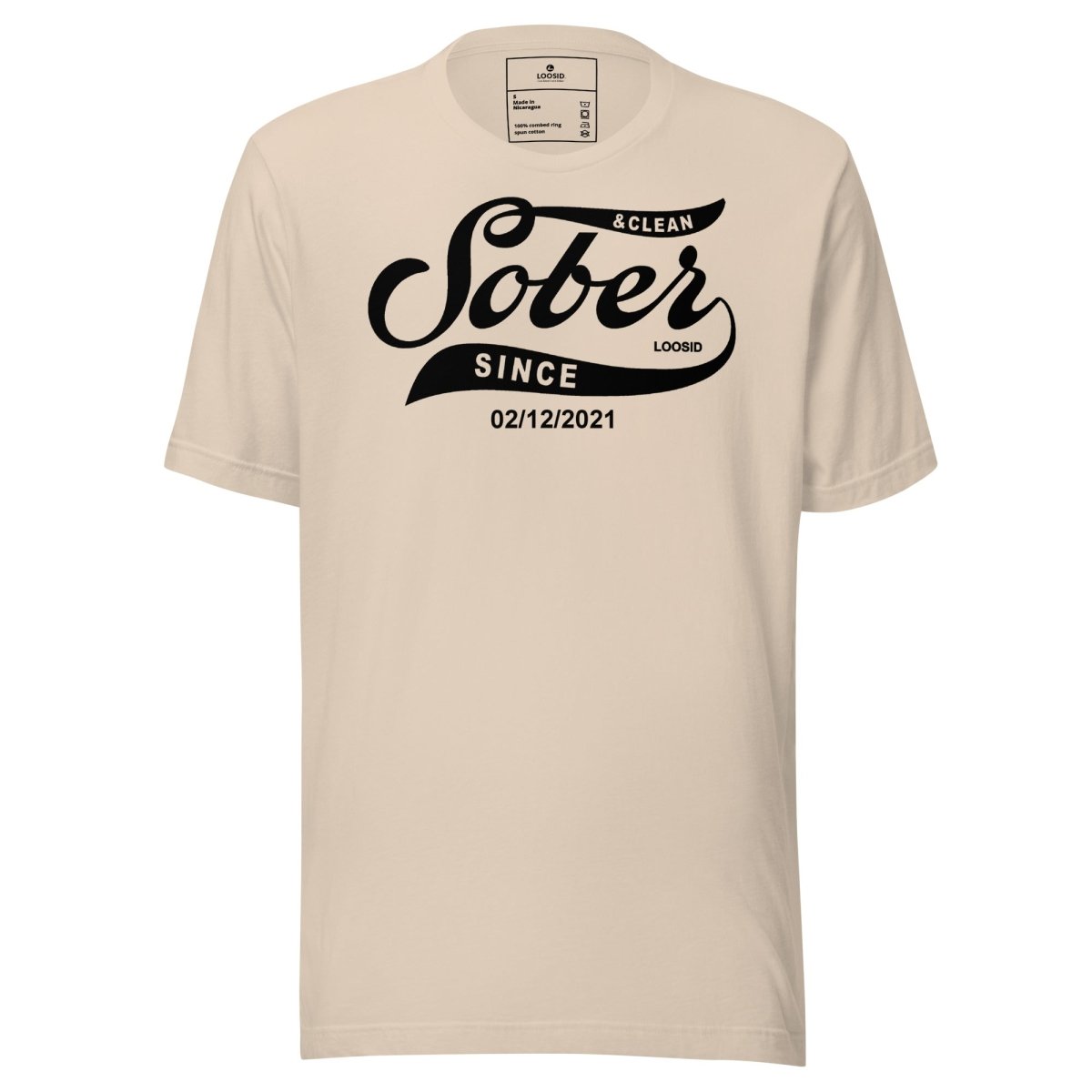 Mens Sober Since T-Shirt w/ Personalized Sobriety Date
