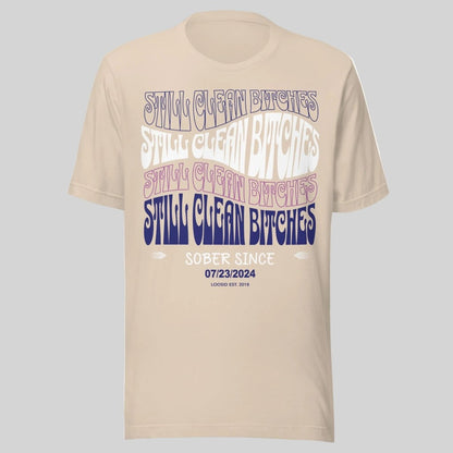 Still Clean B Sober T Shirt flat lay styled image (view 23)
