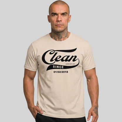 Clean Since Tee with Personalized Sobriety Date | Sober T Shirt