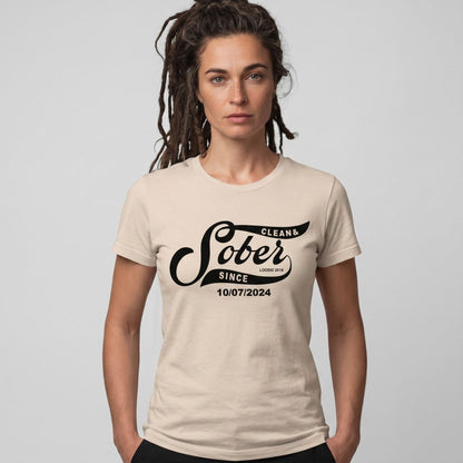 Sober T Shirt | Women’s Sober Since Top with Personalized Date