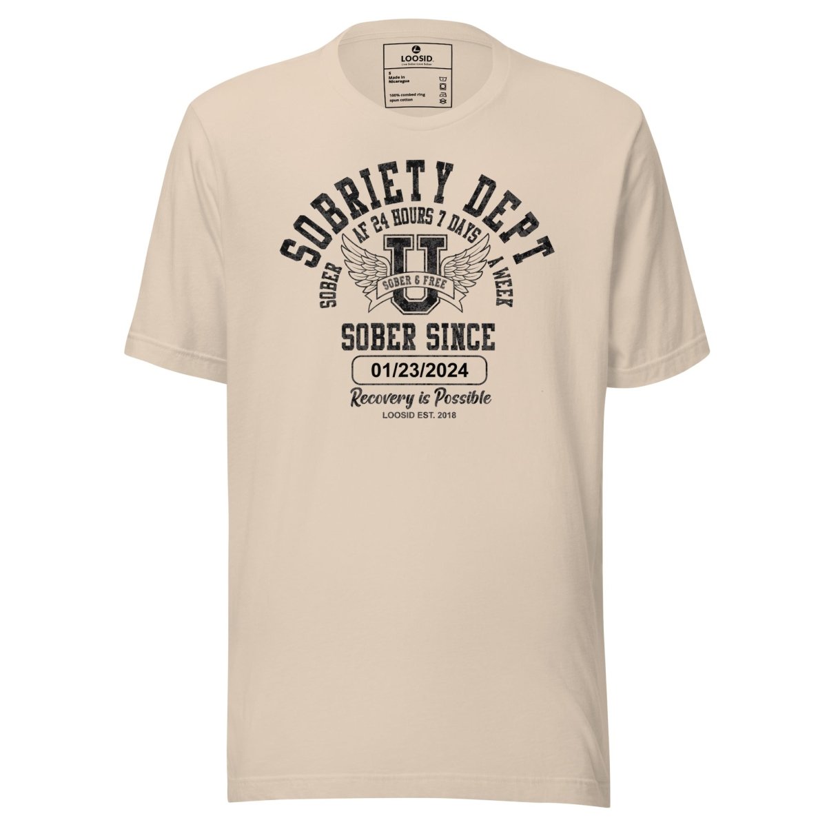 Sobriety Dept Sober T Shirt close-up view (view 2)