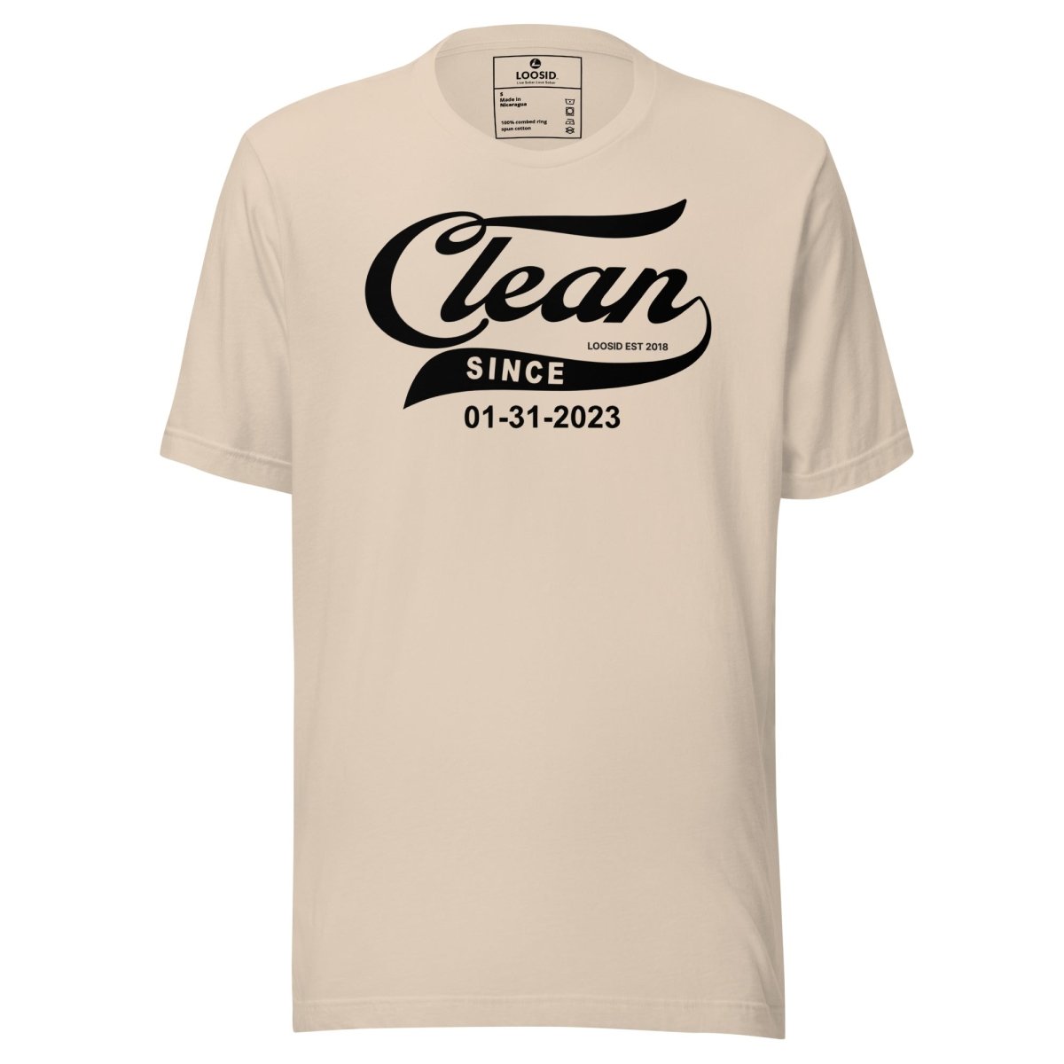 Clean Since Sober T Shirt graphic detail (view 14)