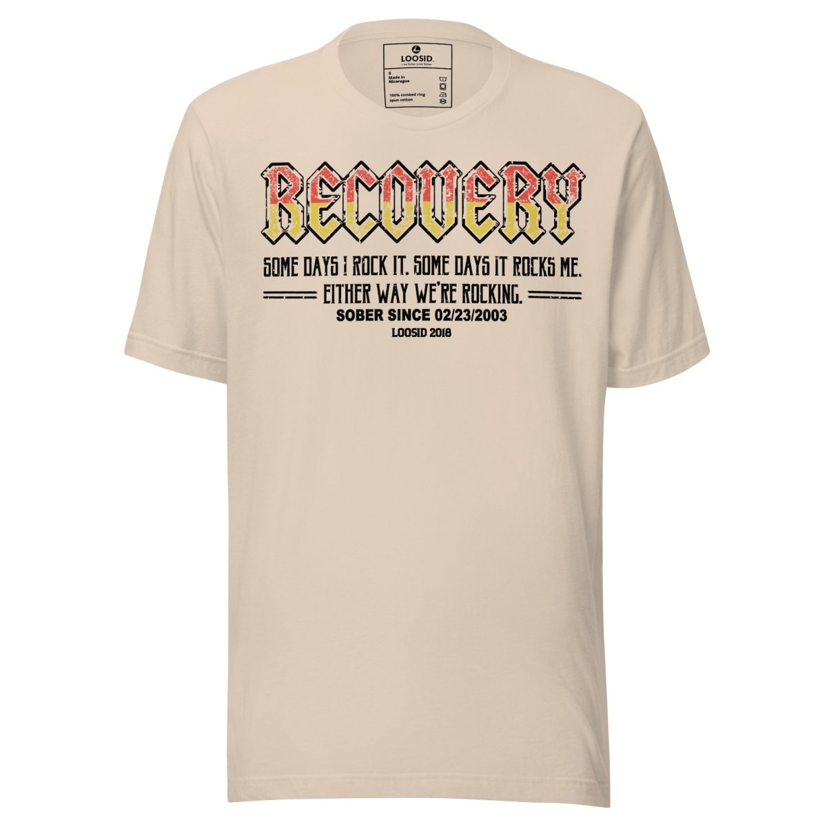 Recovery Rock Sober T Shirt graphic detail (view 24)