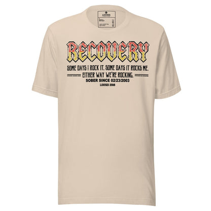 Recovery Rock Sober T Shirt graphic detail (view 24)