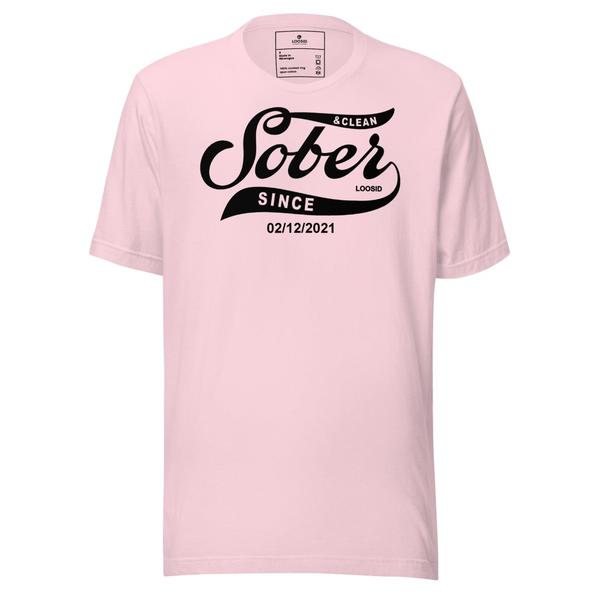 Mens Sober Since T-Shirt w/ Personalized Sobriety Date