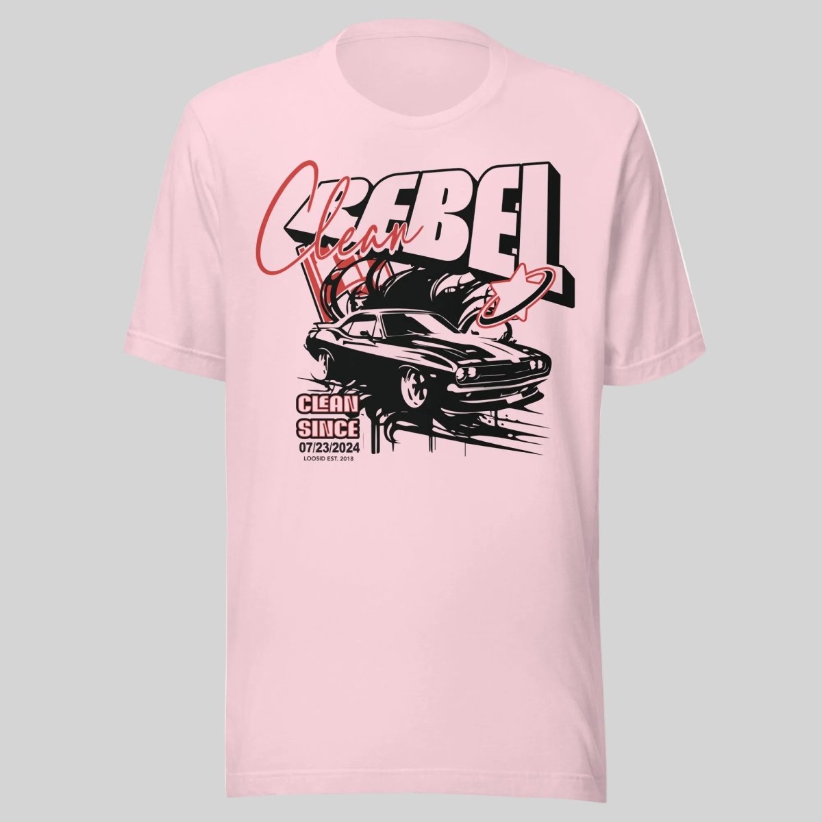 Clean Rebel Sober T Shirt flat lay styled image (view 3)