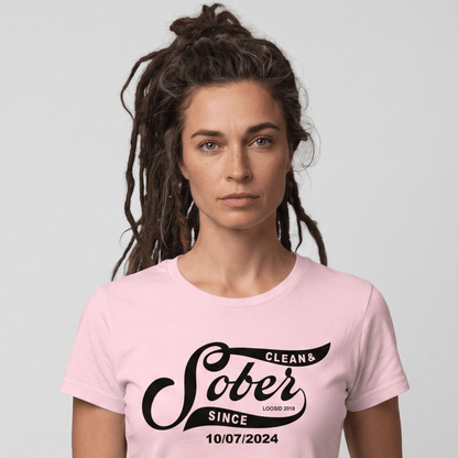 Sober T Shirt | Women’s Sober Since Top with Personalized Date