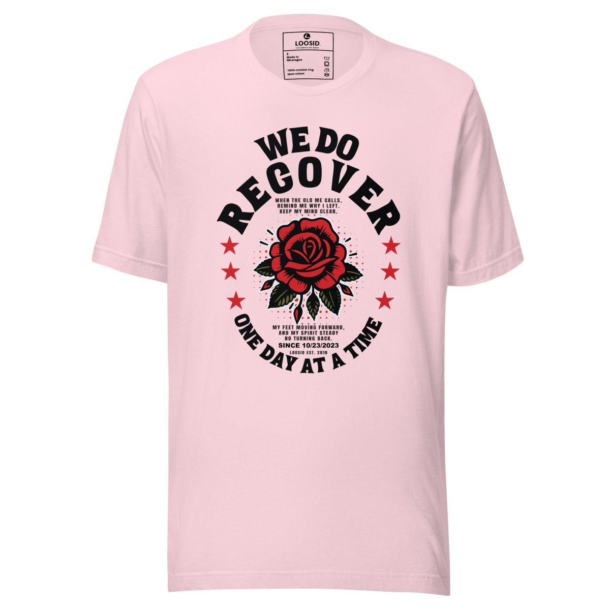 We Do Recover Sober T Shirt back view (view 17)