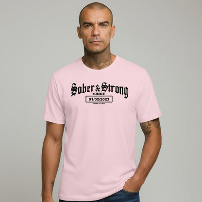 Sober & Strong Sober T Shirt close-up view (view 22)