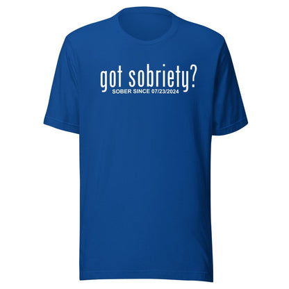 Recovery-inspired Women’s Sober Shirt with custom date