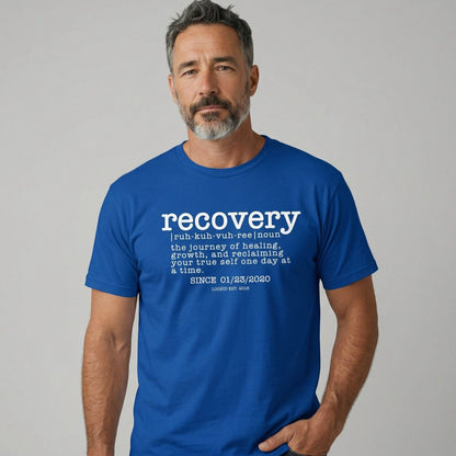 Recovery definition men Sober T Shirt flat lay styled image (view 13)